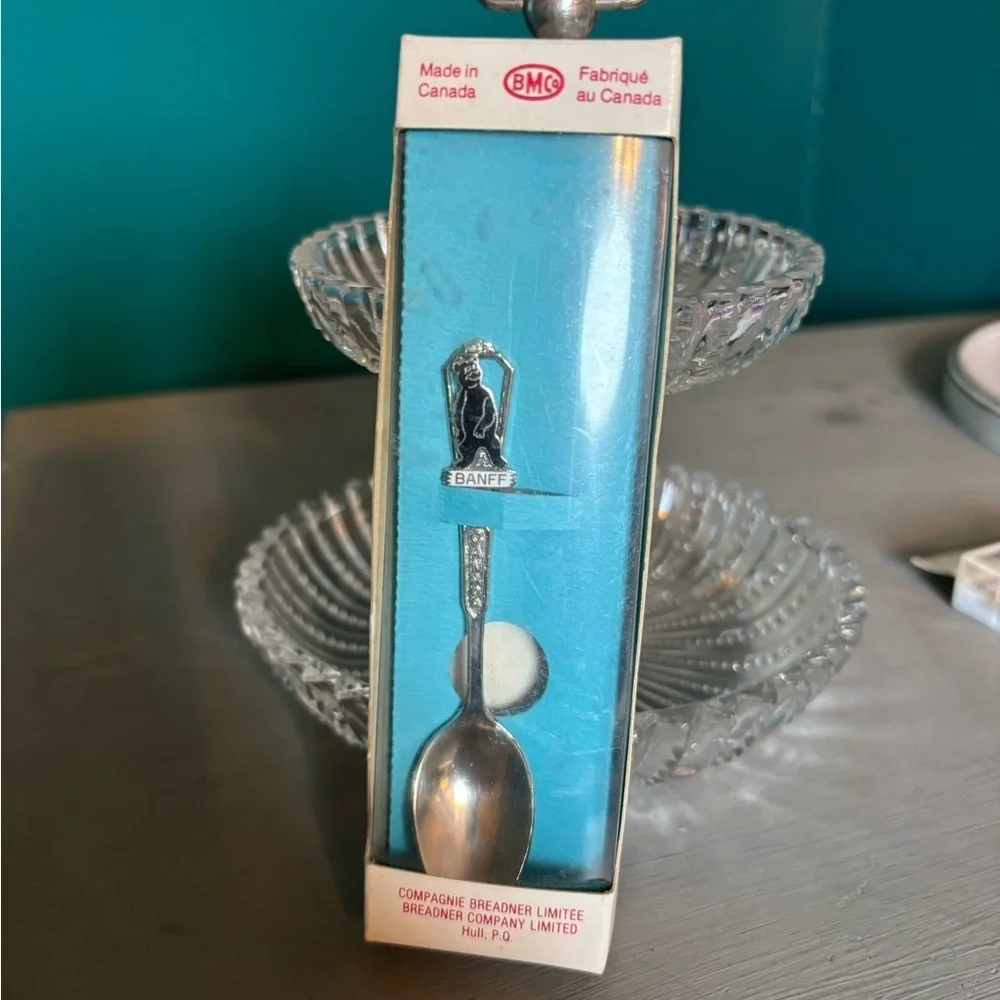 Banff Silver Souvenir Spoon Collector Featuring a Bear Vintage Made in Canada
